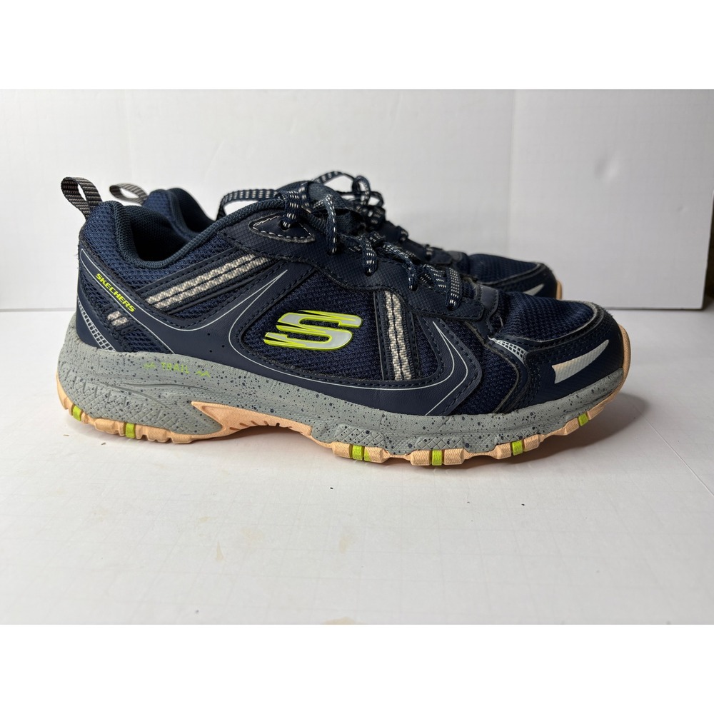Skechers Trail 149820W Navy Grey Lime Memory Foam‎ Hiking Shoes Womens 8 Wide